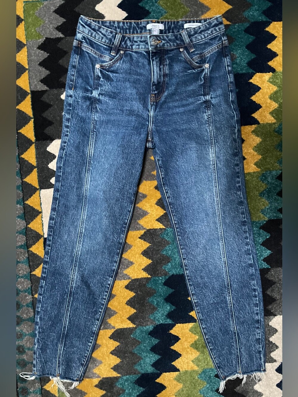 Forever 21 Mid Rise Front-Seam Skinny Jeans